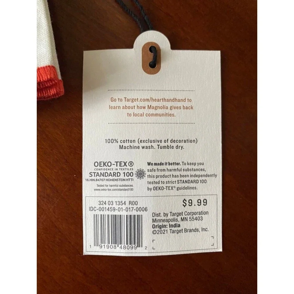 Mini Napkins Stitched Border Hearth & Hand with Magnolia (2 pack of 4 - 8 total)